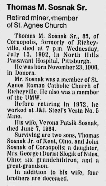 Thomas M. Sosnak Sr.